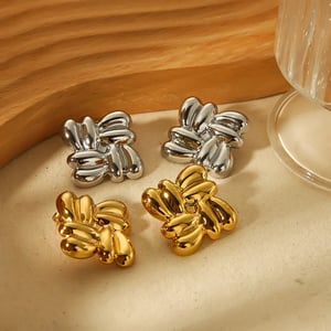 1 pair of classic fashion  gold-plated stainless steel irregular geometric square earrings for women's jewelry for daily wear h5